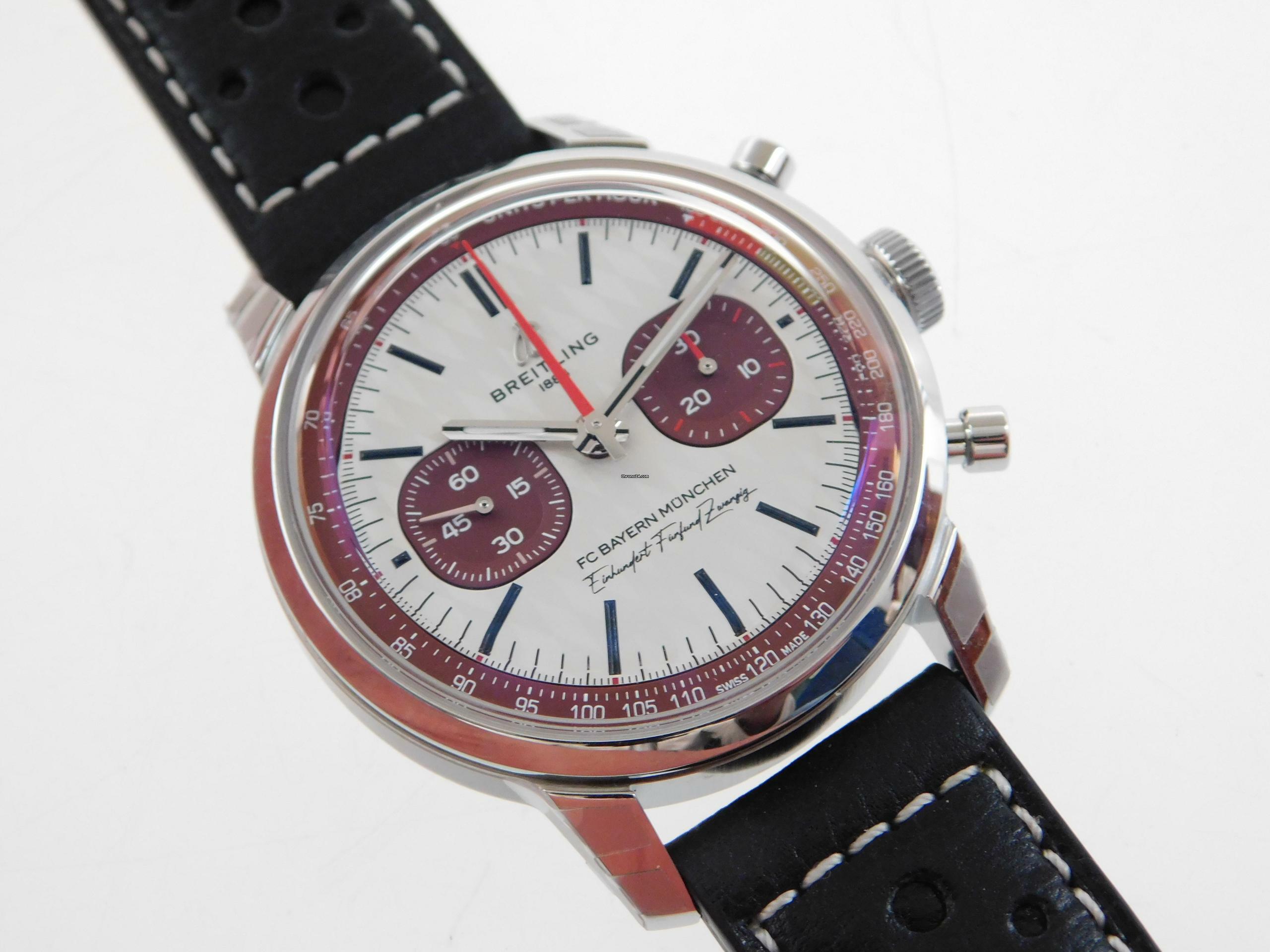  Breitling Top Time B01 125 Years FC Bayern München Limited Edition Full Set Neu LC 100 Breitling Top Time B01 125 Years FC Bayern München Limited 