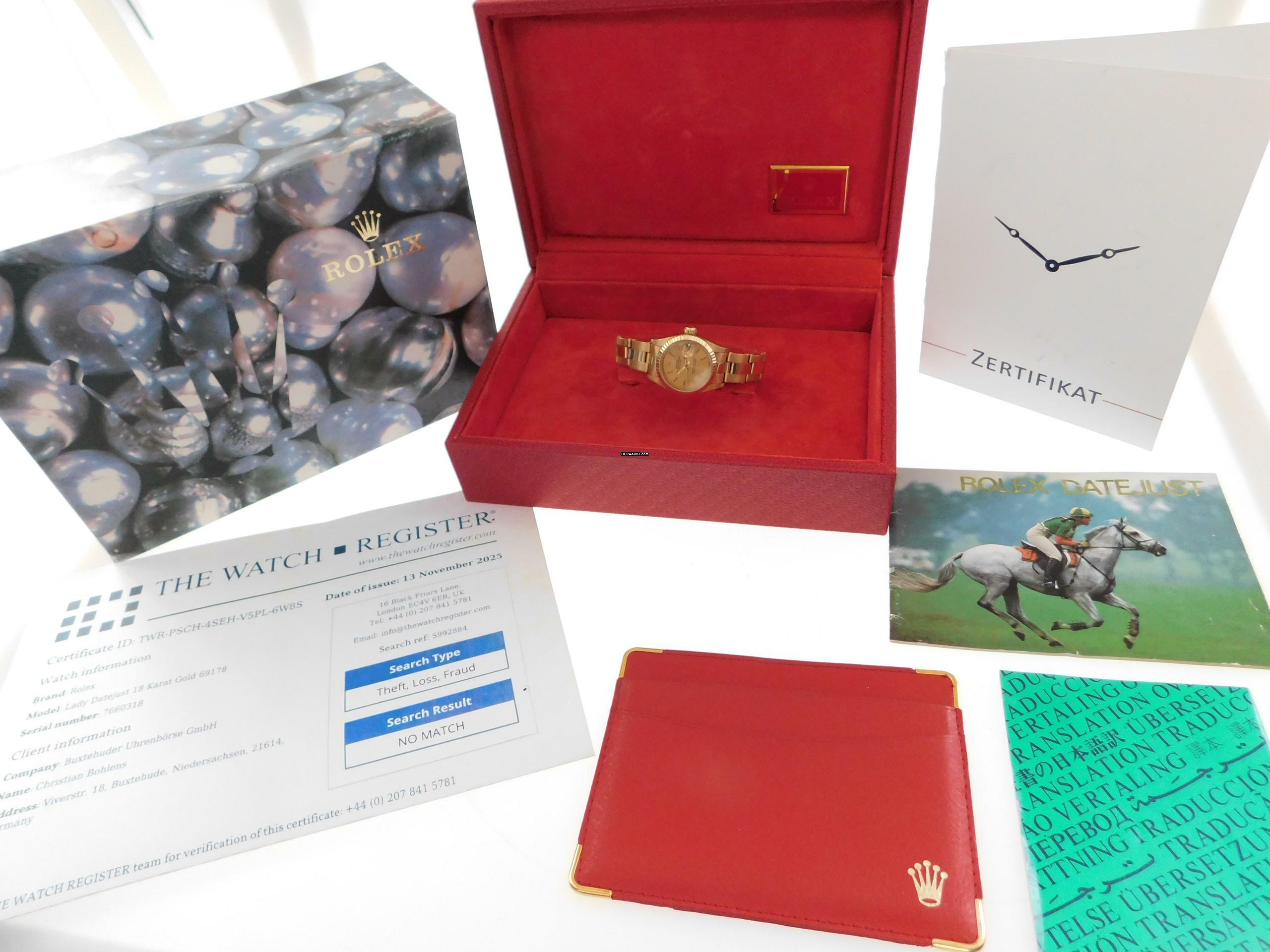 Thumbnail von Rolex Lady-Datejust 18 Karat Gelbgold Lady-Datejust mit Oysterband Box und Zubehör wie Neu von 1982 Saphirglas Schnellschaltung volles Band im Traumzustand !