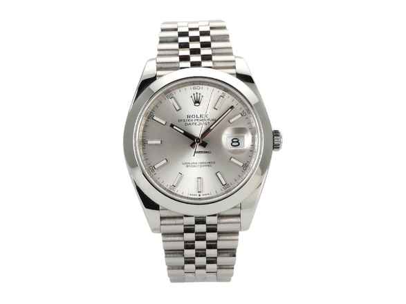  Rolex Datejust 41 Ref. 126300 Edelstahl Silber Index Jubile-Band 