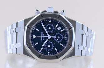 Thumbnail von Audemars Piguet Royal Oak Chronograph Stahl blue Dial Automatik 39mm rar TOP B+P