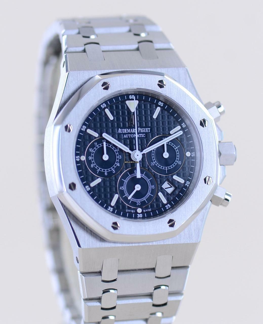 Thumbnail von Audemars Piguet Royal Oak Chronograph Stahl blue Dial Automatik 39mm rar TOP B+P