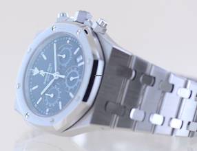 Thumbnail von Audemars Piguet Royal Oak Chronograph Stahl blue Dial Automatik 39mm rar TOP B+P