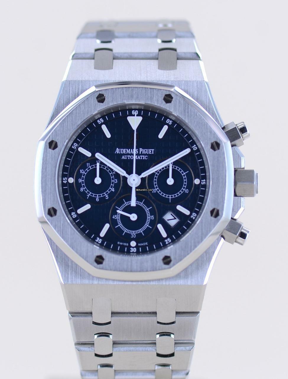 Thumbnail von Audemars Piguet Royal Oak Chronograph Stahl blue Dial Automatik 39mm rar TOP B+P