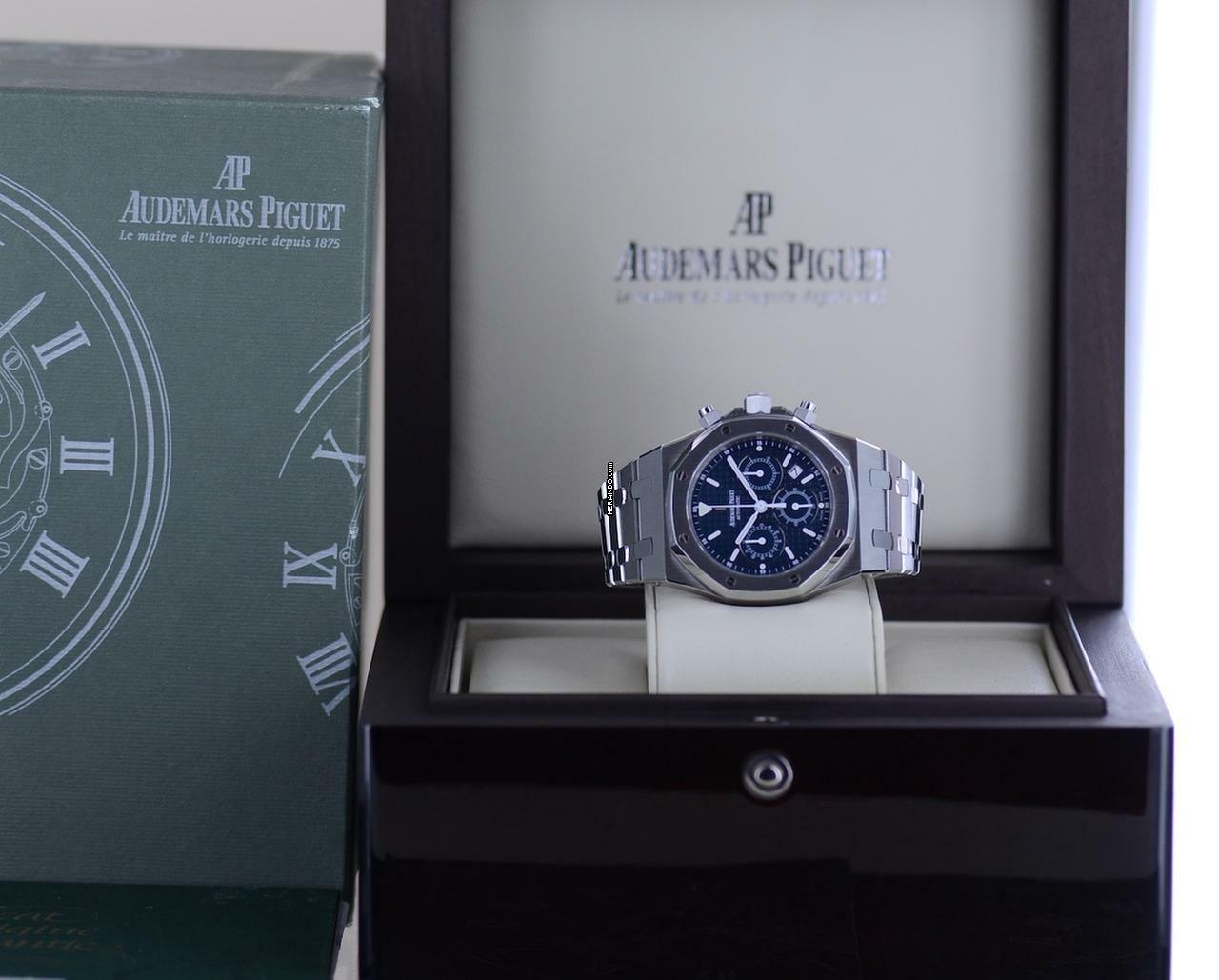 Thumbnail von Audemars Piguet Royal Oak Chronograph Stahl blue Dial Automatik 39mm rar TOP B+P