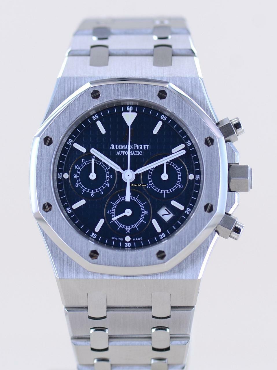 Thumbnail von Audemars Piguet Royal Oak Chronograph Stahl blue Dial Automatik 39mm rar TOP B+P