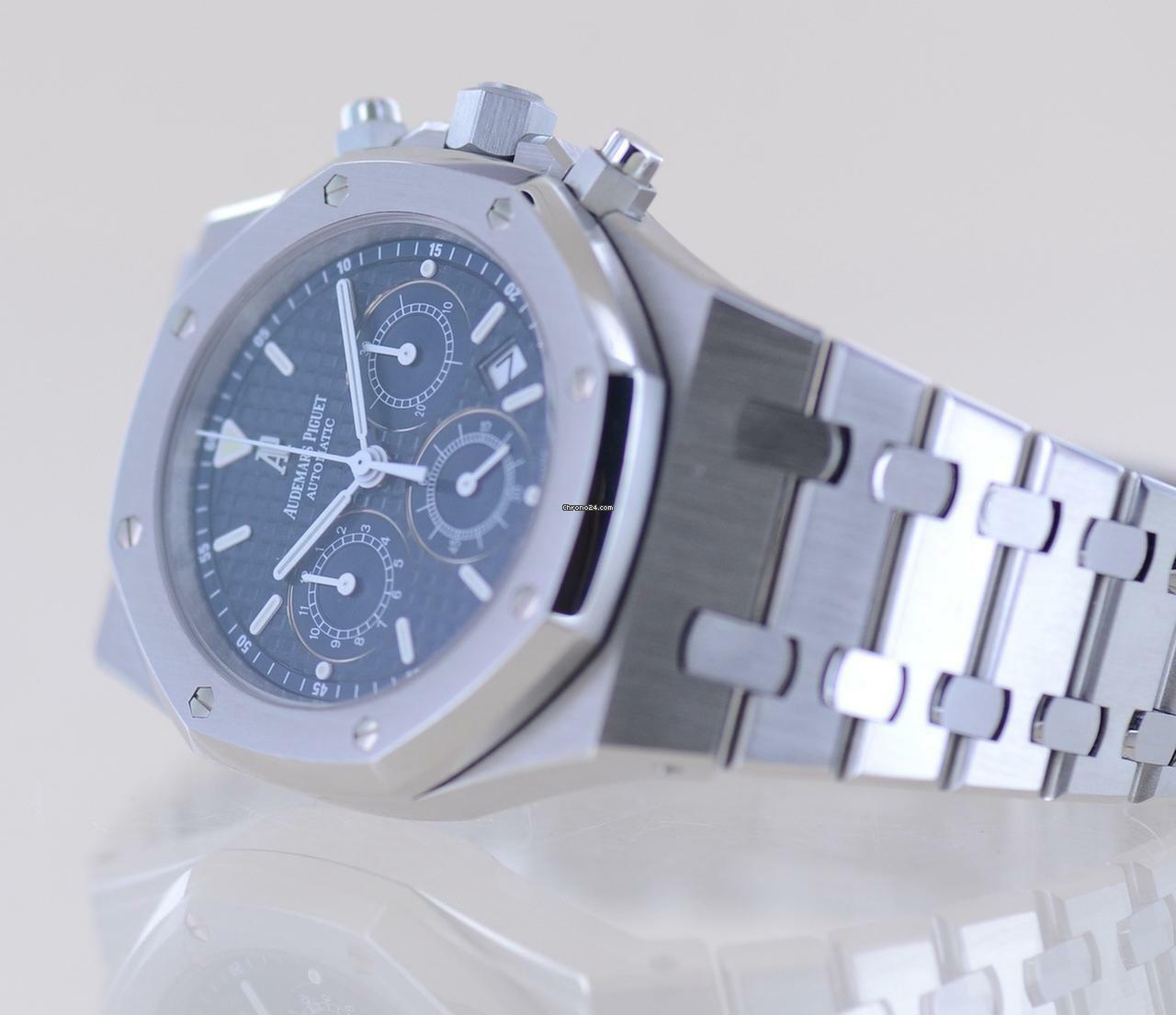 Thumbnail von Audemars Piguet Royal Oak Chronograph Stahl blue Dial Automatik 39mm rar TOP B+P