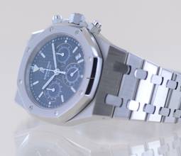 Thumbnail von Audemars Piguet Royal Oak Chronograph Stahl blue Dial Automatik 39mm rar TOP B+P