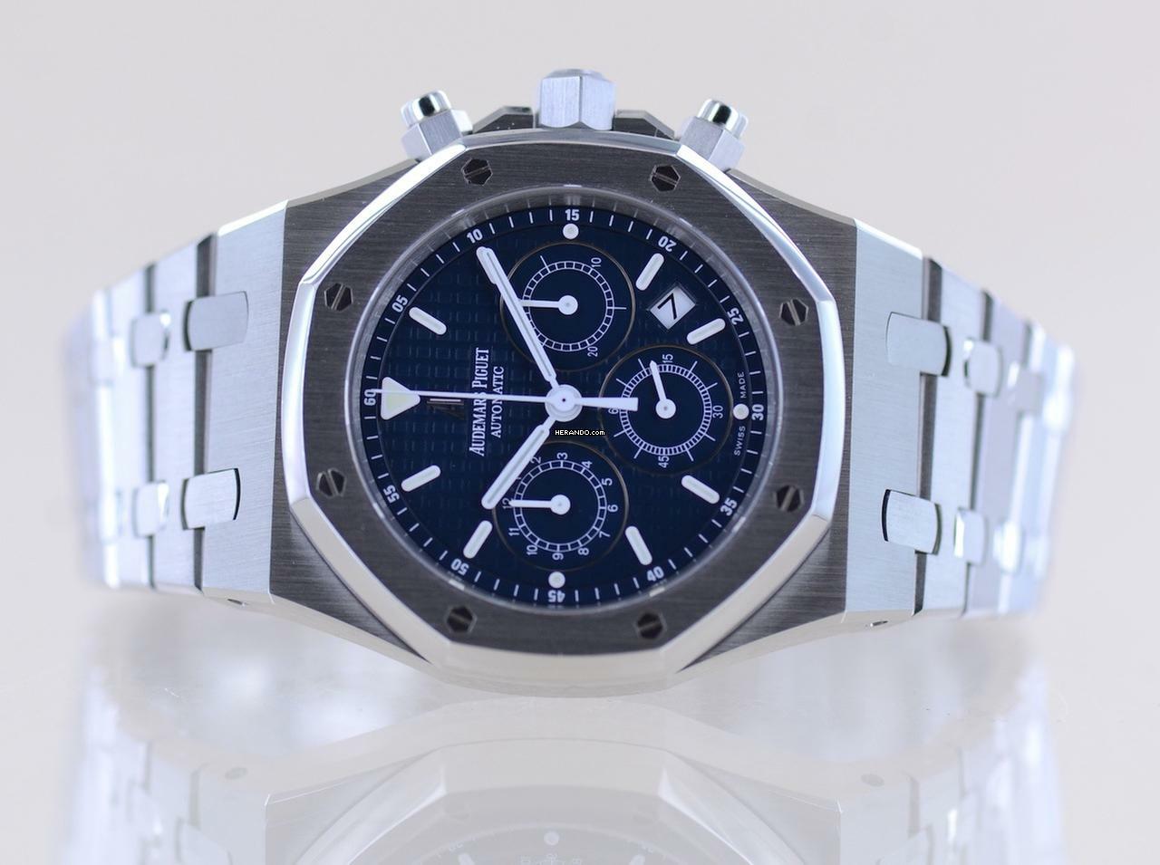Thumbnail von Audemars Piguet Royal Oak Chronograph Stahl blue Dial Automatik 39mm rar TOP B+P