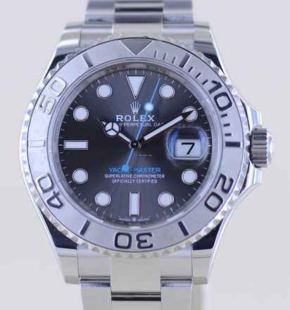  Rolex Yacht-Master 40 Stahl Platin Herrenuhr 40 mm Rhodium grey 3235 