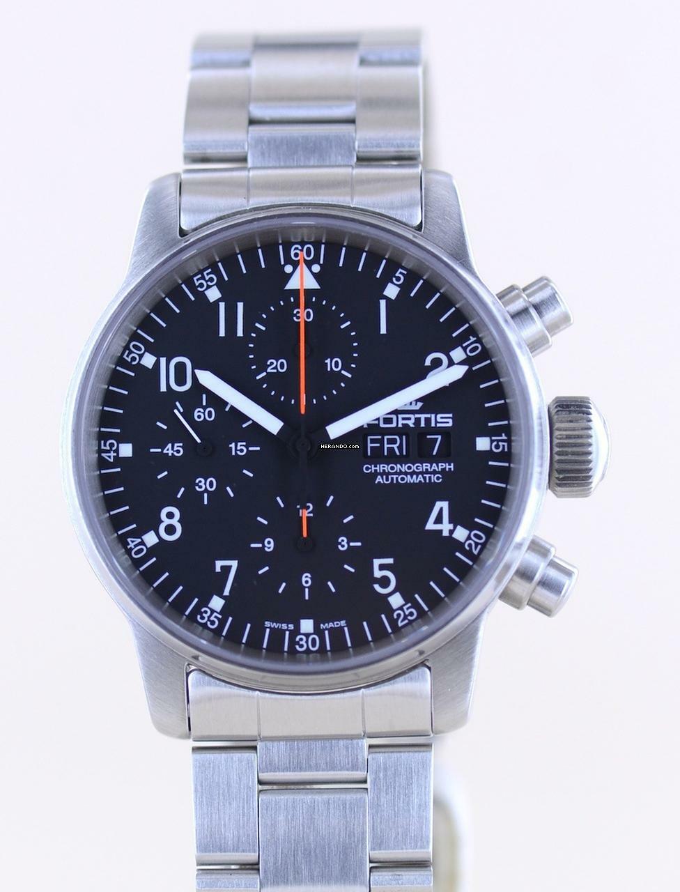 Thumbnail von Fortis Flieger (Submodel) Day Date Chronograph Automatic 7750 black Dial B+P