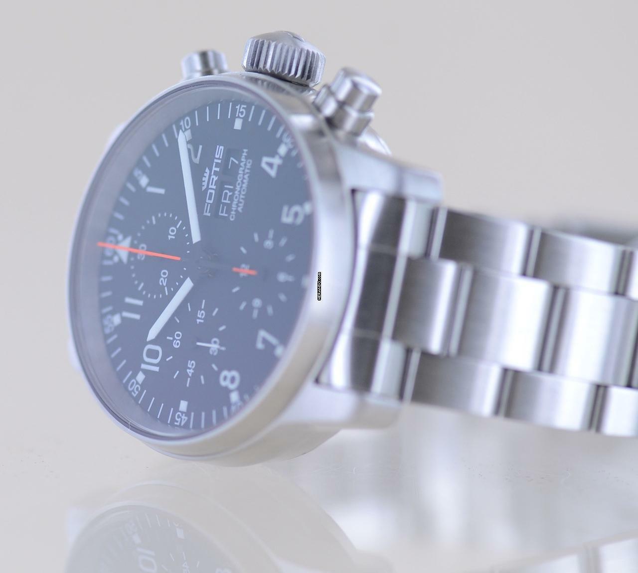 Thumbnail von Fortis Flieger (Submodel) Day Date Chronograph Automatic 7750 black Dial B+P