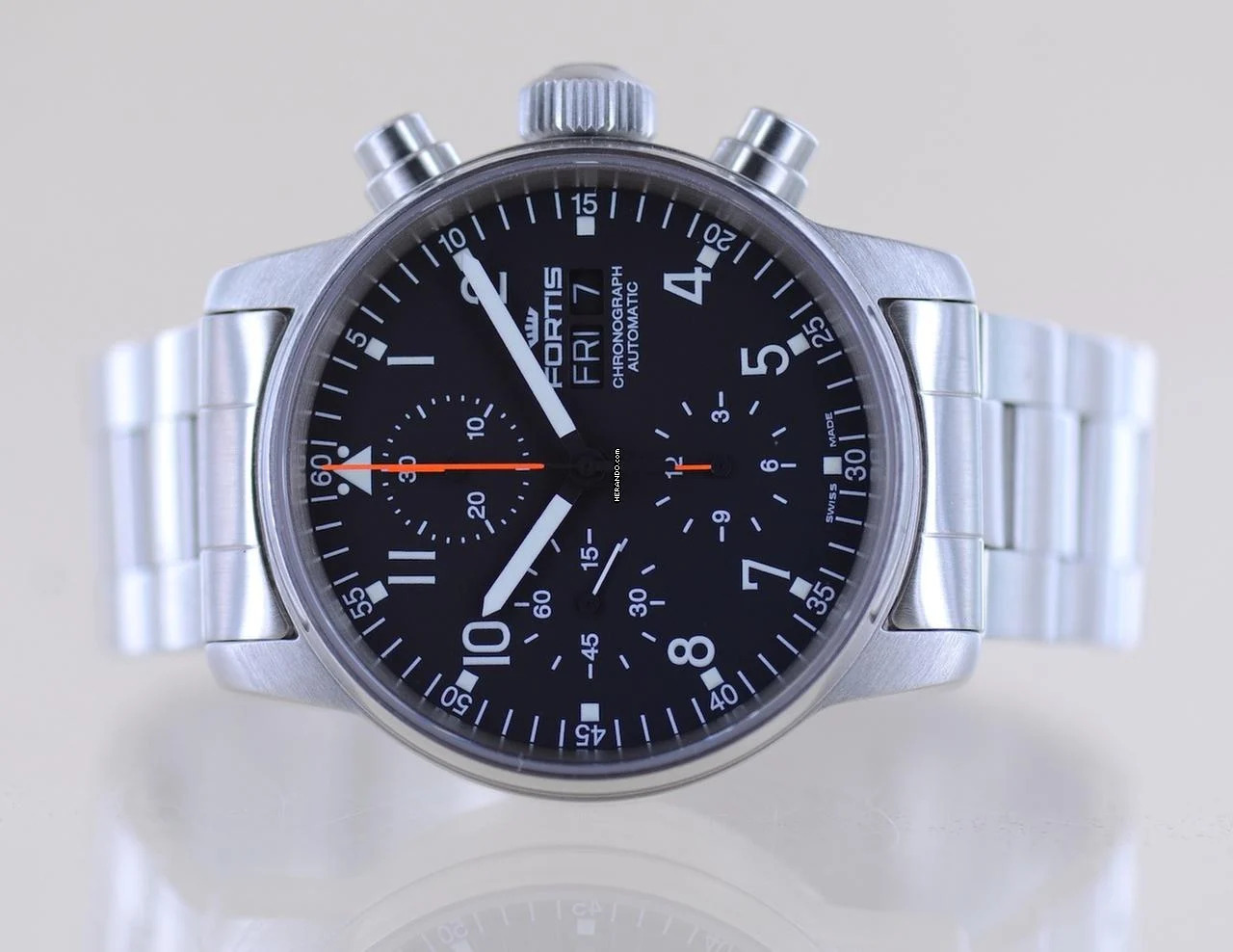 Thumbnail von Fortis Flieger (Submodel) Day Date Chronograph Automatic 7750 black Dial B+P