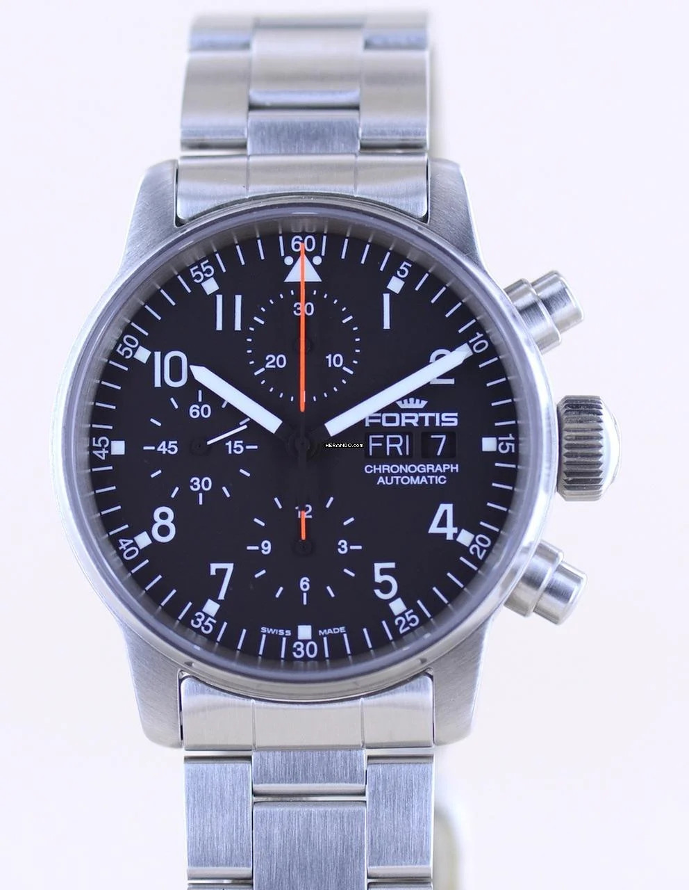 Thumbnail von Fortis Flieger (Submodel) Day Date Chronograph Automatic 7750 black Dial B+P