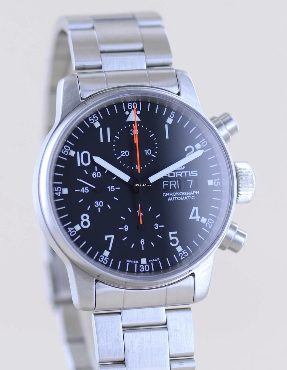 Thumbnail von Fortis Flieger (Submodel) Day Date Chronograph Automatic 7750 black Dial B+P
