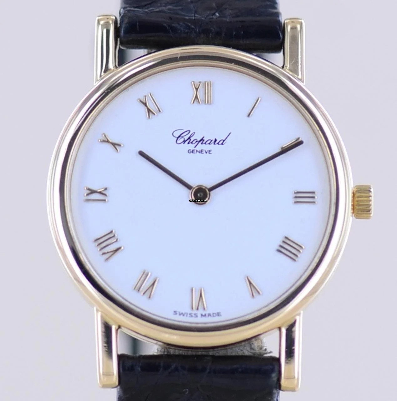  Chopard 18K LUC Klassiker Gelbgold Lady Dresswatch white roman Dial 