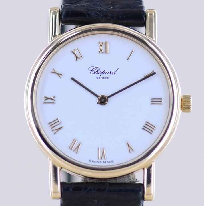  Chopard 18K LUC Klassiker Gelbgold Lady Dresswatch white roman Dial 