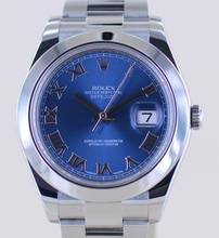 Thumbnail von Rolex Datejust II Stahl Oyster blue roman Dial 41mm blau 116300 Top B+P