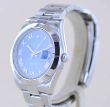 Thumbnail von Rolex Datejust II Stahl Oyster blue roman Dial 41mm blau 116300 Top B+P
