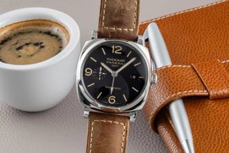 Thumbnail von Panerai Radiomir 1940 3 Days Automatic GMT Stahl Automatik Ref. PAM00657 Papiere 2017
