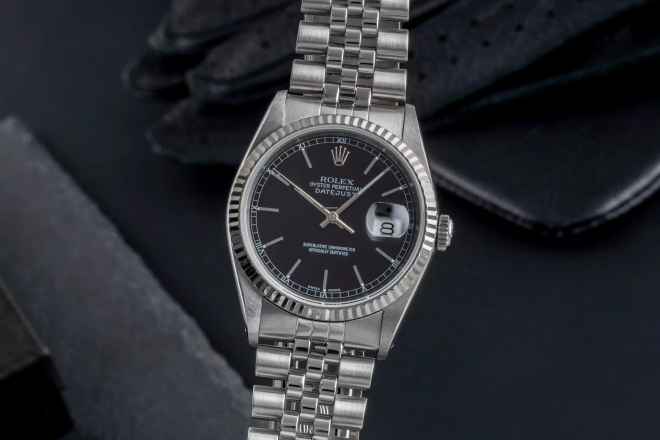 Rolex Datejust 36 Black Dial Stahl / Weissgold Ref. 16234 Klassiker X-Serie 