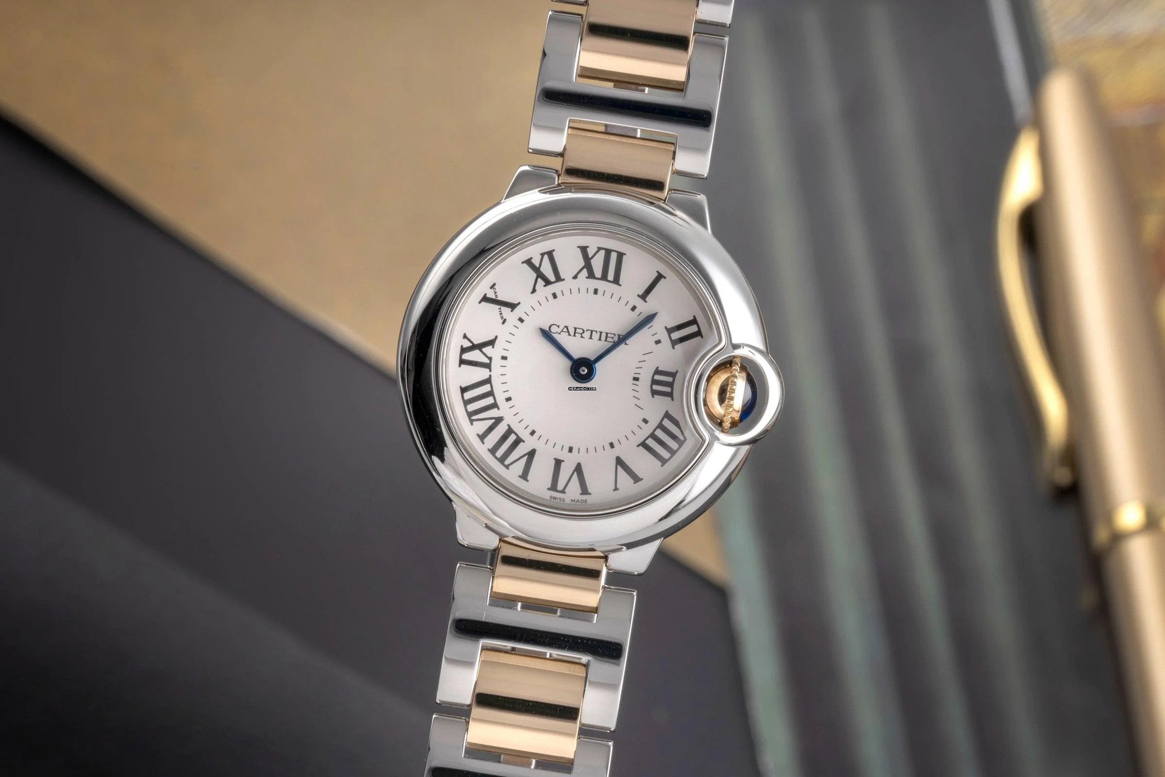 Cartier Ballon Bleu 28mm de Cartier Stahl / Gold Quarz Damenuhr Ref. W69007Z3 3009