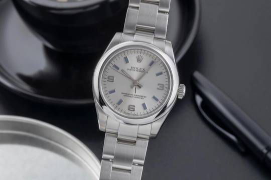  Rolex Oyster Perpetual 31 Silver Dial Automatik Edelstahl Damenuhr Ref. 177200 