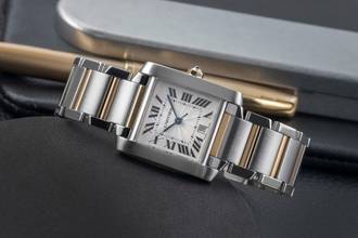 Thumbnail von Cartier Tank Française Stahl / Gold Automatik Medium Size Ref. W51005Q4 B&P