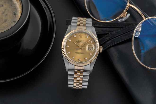  Rolex Datejust 36 Stahl / Gold Diamond Dial Automatik Herrenuhr Ref. 16233 