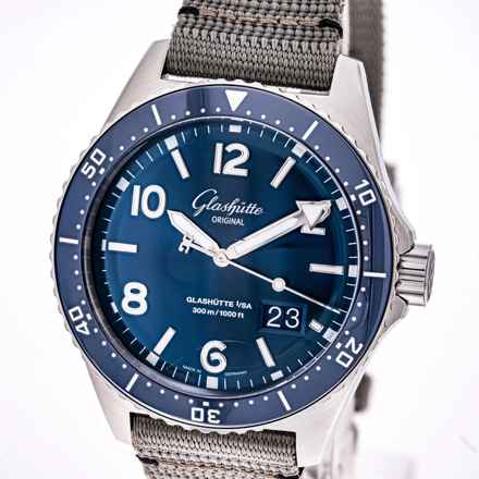  Glashütte Original SeaQ Panoramadatum Panorama Date 43 Blue – 1-36-13-02-81-34 – like NEW – 2022 Full Set 