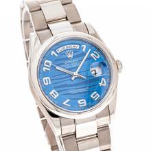Thumbnail von Rolex Day-Date 36 Whitegold – Blue Waves Dial – 118209 – like NEW – 2004 Full Set
