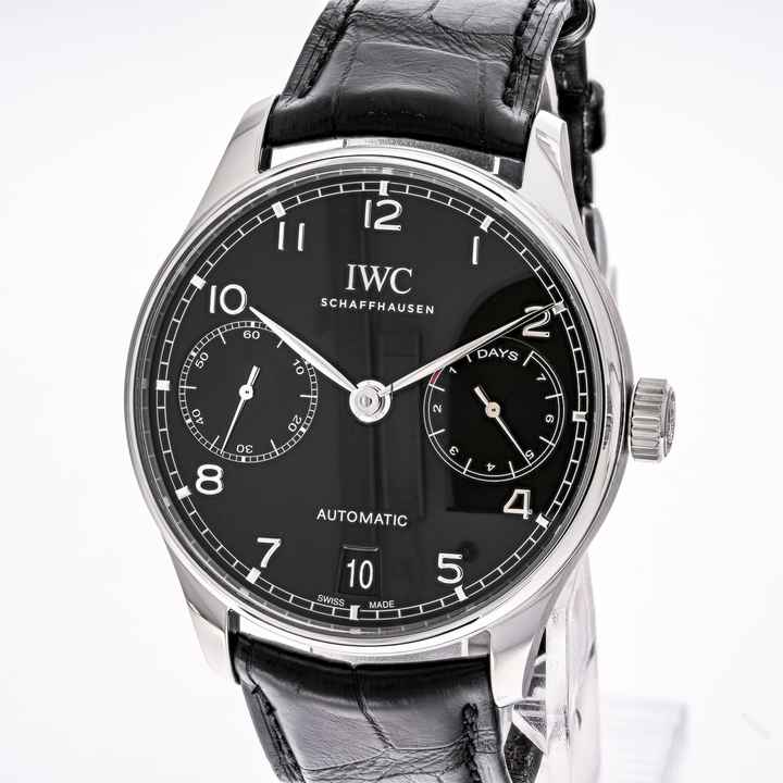  IWC Portugieser Automatik 7 Days 42 Black – IW500703 – like NEW – 01/2022 Full Set 