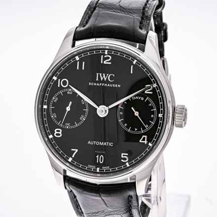  IWC Portugieser Automatik 7 Days 42 Black – IW500703 – like NEW – 01/2022 Full Set 