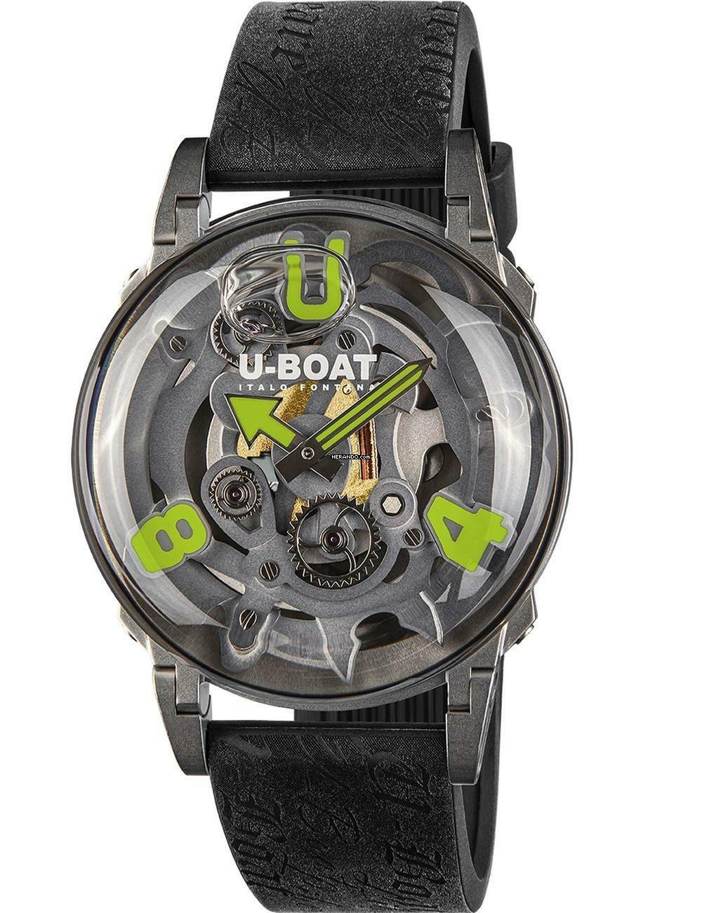  U-Boat 3350 Herrenuhr U-65 44mm SS Green 5ATM 