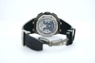 Thumbnail von Audemars Piguet Royal Oak Offshore Tourbillon Chronograph Titanium - LIMITED TO 15 Pc. - With Box And Papers 26387.IO.OO.D002CA.01