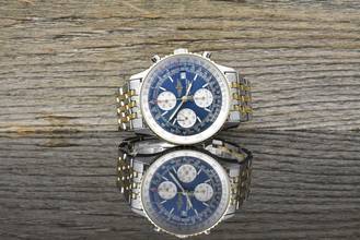 Thumbnail von Breitling Old Navitimer D13022 Blue Dial Stahl Gold very Nice Vintage B&P 1995