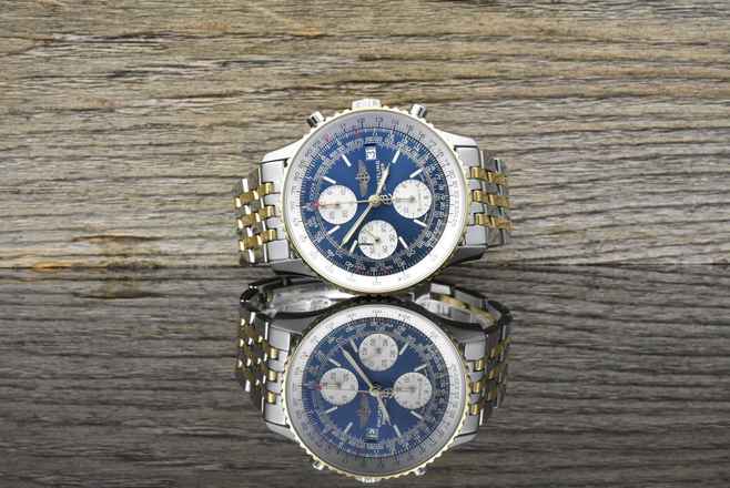  Breitling Old Navitimer D13022 Blue Dial Stahl Gold very Nice Vintage B&P 1995 