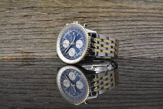 Thumbnail von Breitling Old Navitimer D13022 Blue Dial Stahl Gold very Nice Vintage B&P 1995