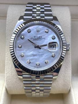  Rolex Datejust 41 M.O.P Diamond Dial Jubilee Discontinued FULL SET-BOX AND PAPERS LIKE NEW y:2021 first buying receipt 