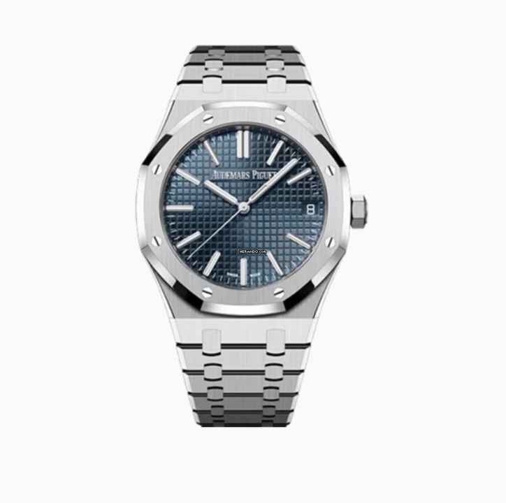  Audemars Piguet Royal Oak Selfwinding Steel - Blue - like New - Fullset - 2023 