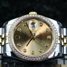 Thumbnail von Rolex Datejust 36 Steel Gold - Factory Diamond Champagne - like New - Fullset