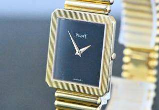 Thumbnail von Piaget Protocole rare Vintage 9154 | Onyx Dial | yellow gold bracelet