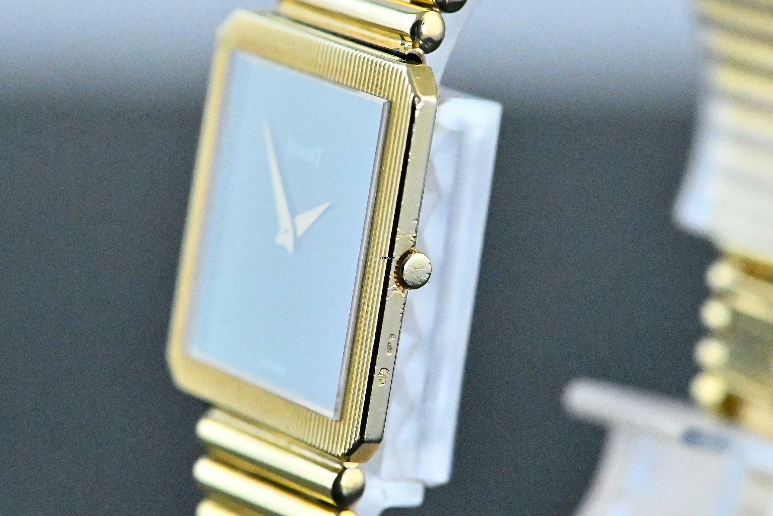 Thumbnail von Piaget Protocole rare Vintage 9154 | Onyx Dial | yellow gold bracelet