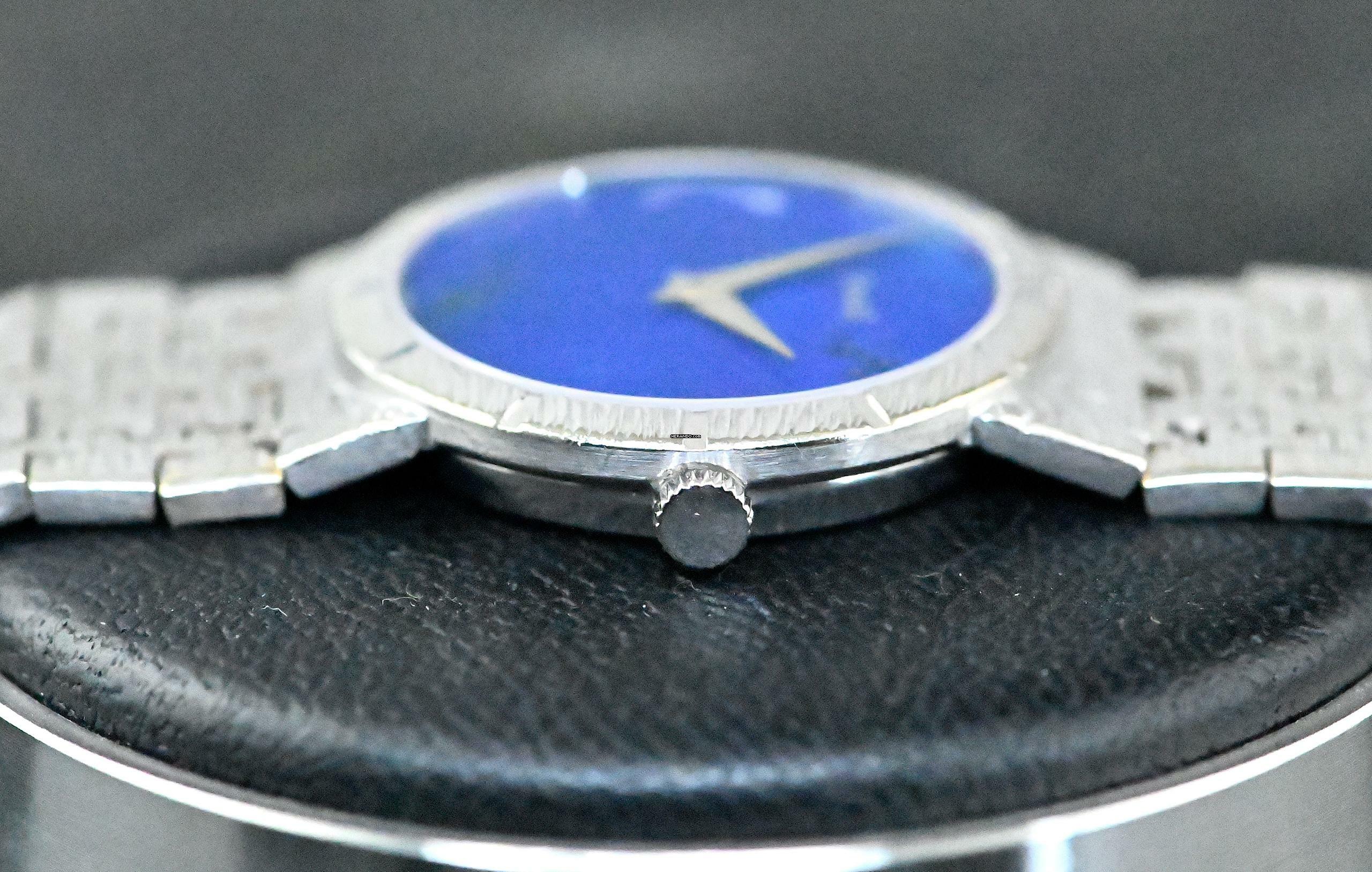 Thumbnail von Piaget rare Vintage Dress Watch | 9701 A 6 | Lapislazuli dial | white gold