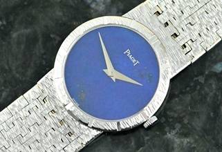 Thumbnail von Piaget rare Vintage Dress Watch | 9701 A 6 | Lapislazuli dial | white gold