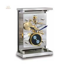 Thumbnail von Lunaris – Tischuhr mit Mondphase - Verchromt - handbemalte Mondscheibe