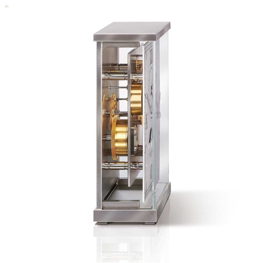 Thumbnail von Lunaris – Tischuhr mit Mondphase - Verchromt - handbemalte Mondscheibe