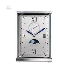 Thumbnail von Lunaris – Tischuhr mit Mondphase - Verchromt - handbemalte Mondscheibe