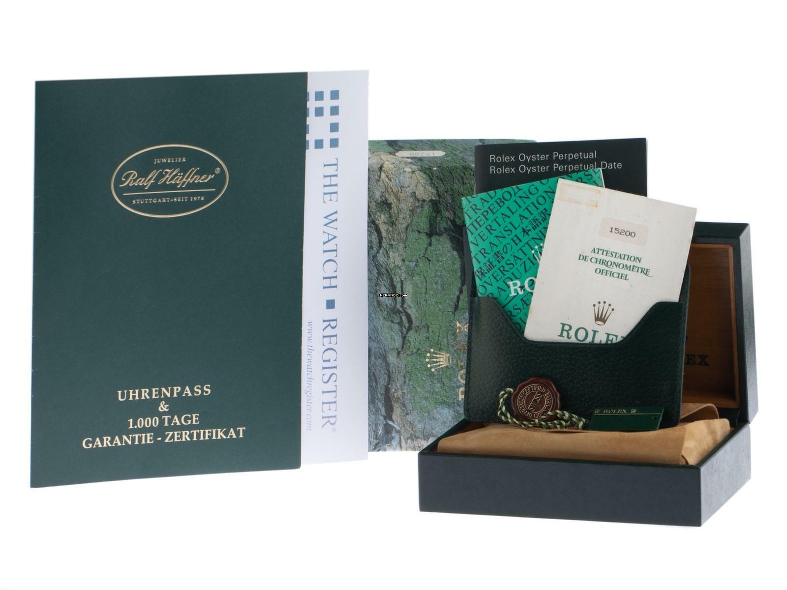  Rolex Oyster Perpetual Date Ref.15200 1993 Full Set sehr gut Vintage 