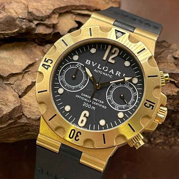  Bulgari Diagono Diagono Scuba Chronograph - FULLSET - Ref. SC38G - 750er Gelbgold 