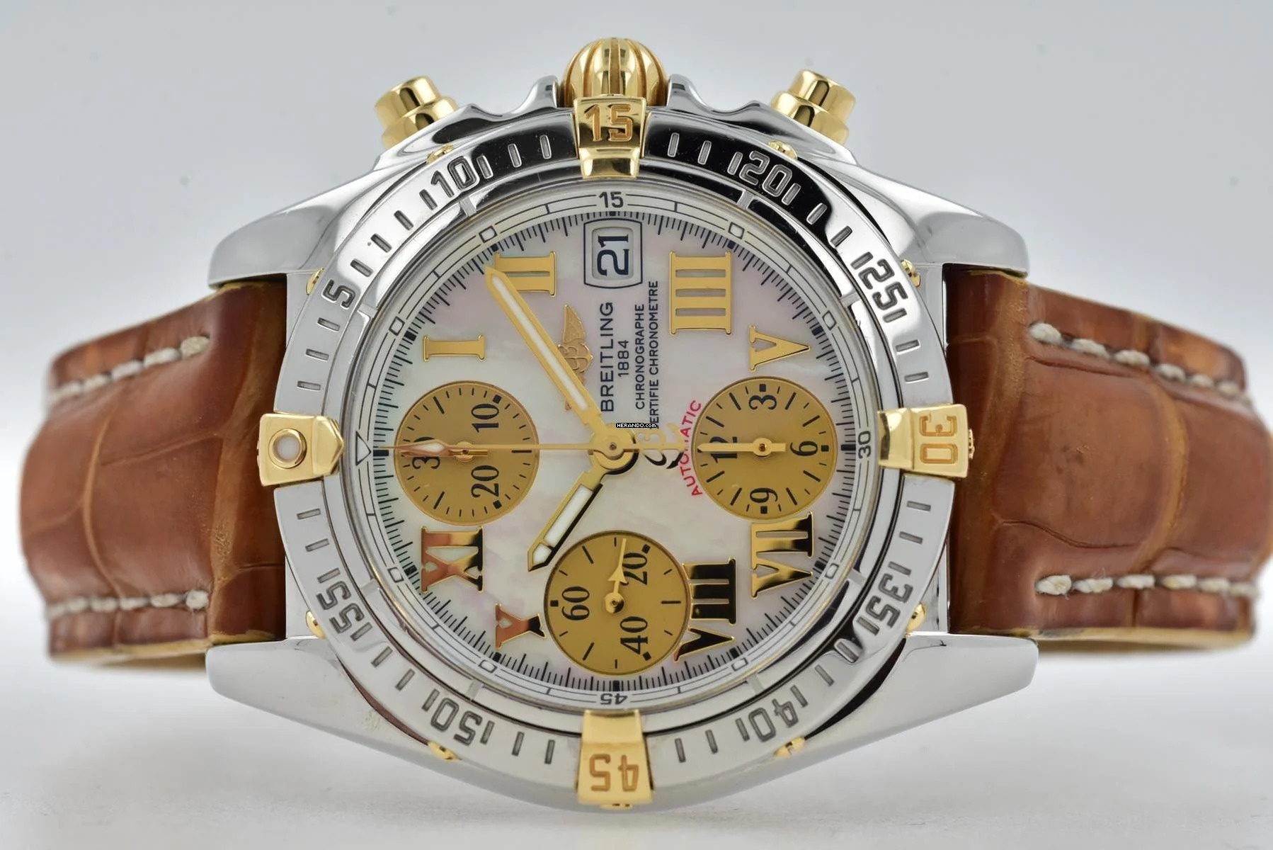 Breitling Chrono Cockpit Chronograph A13358 Steel Gold 